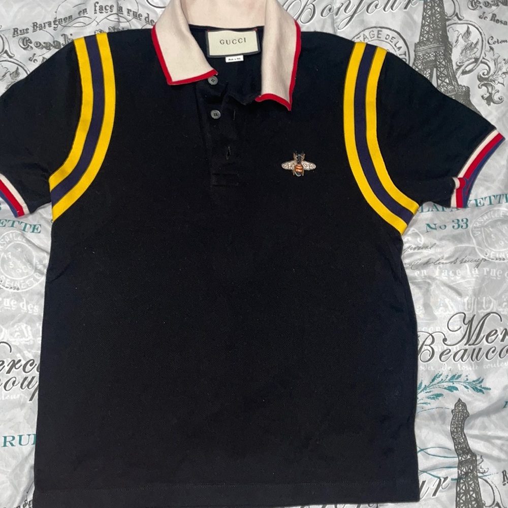 Gucci cotton polo with bee